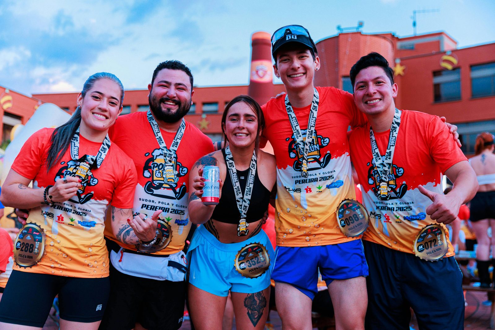 Team posing together at a staff event