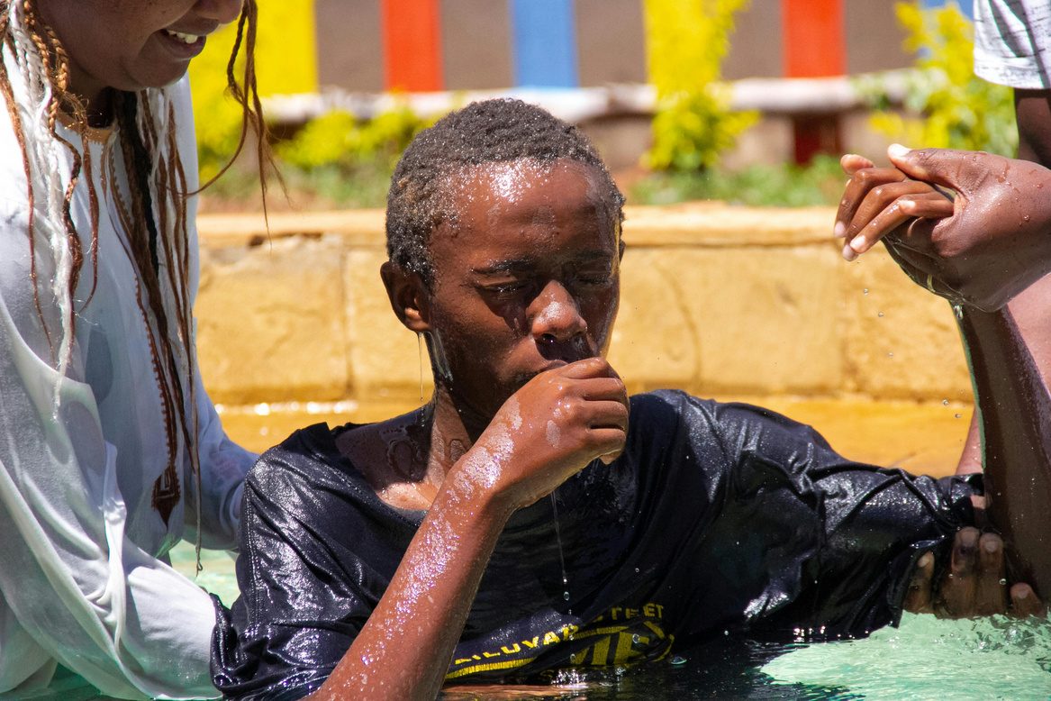 Child at a baptism celebration